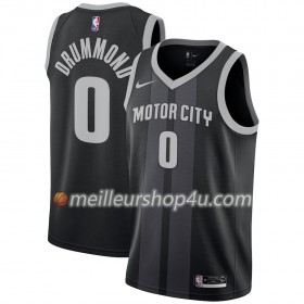 Maillot Basket Homme Detroit Pistons Andre Drummond 0 2018-19 Nike City Edition Noir Bleu Swingman